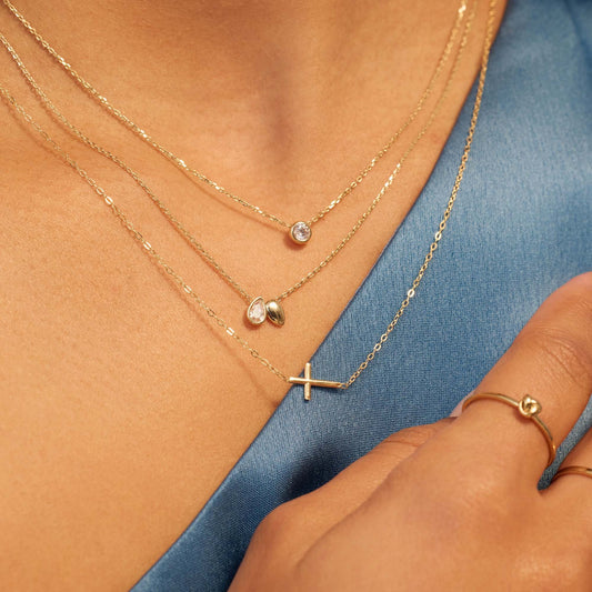 Della Spiga Donatella 9 karat gold necklace with cross - Beloro jewels