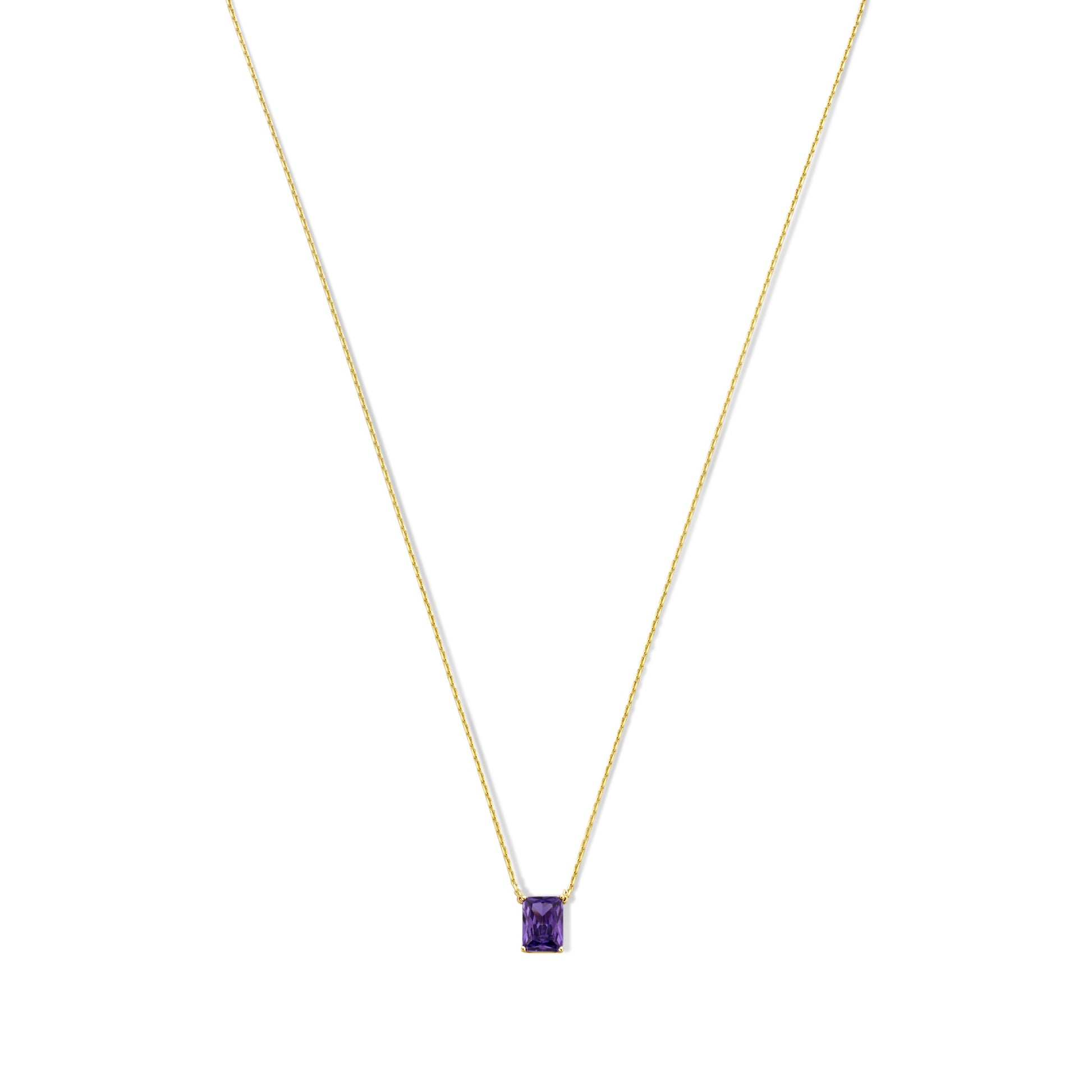 La Milano Colori Porphyra 9 karat gold necklace with purple zirconia stone - Beloro jewels
