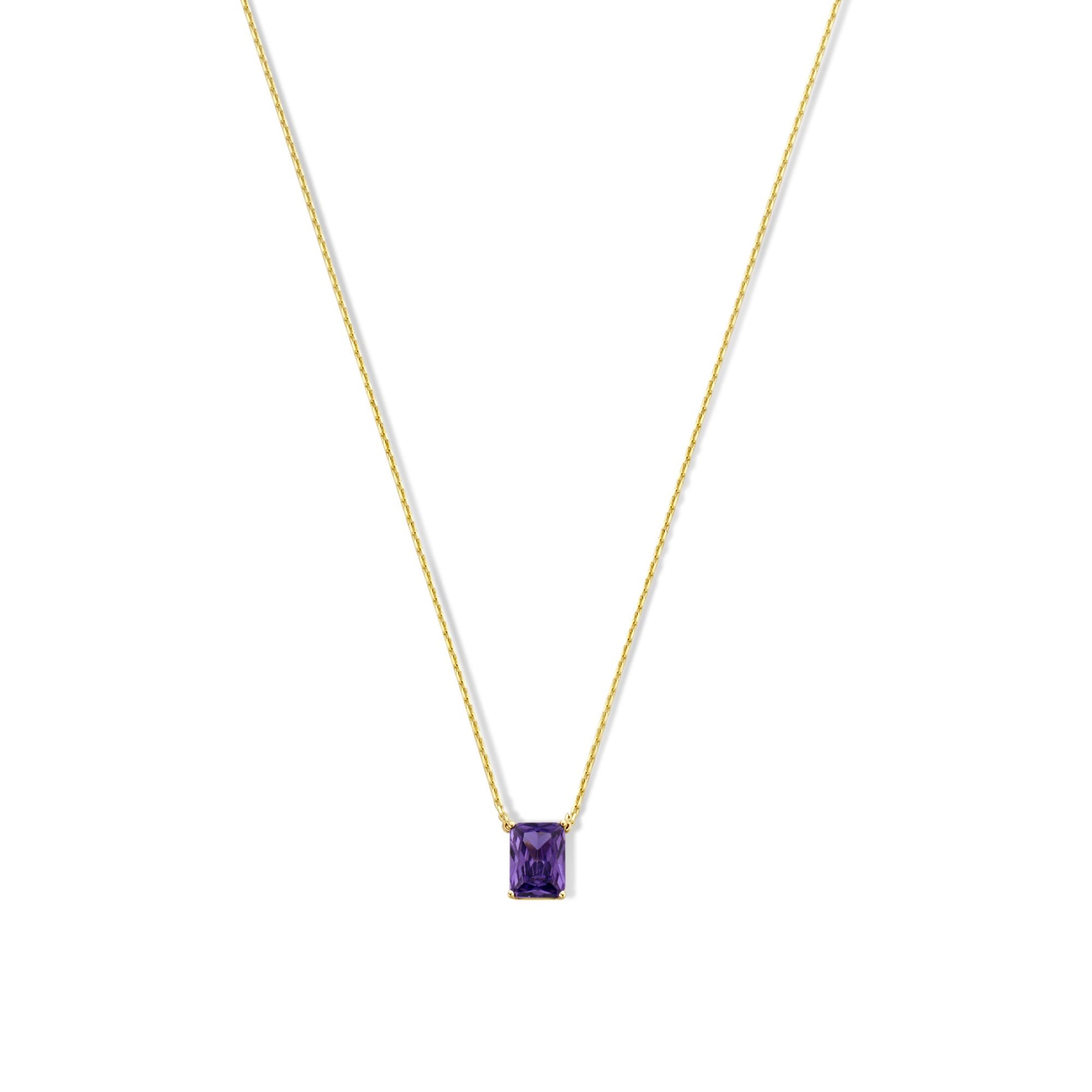 La Milano Colori Porphyra 9 karat gold necklace with purple zirconia stone - Beloro jewels