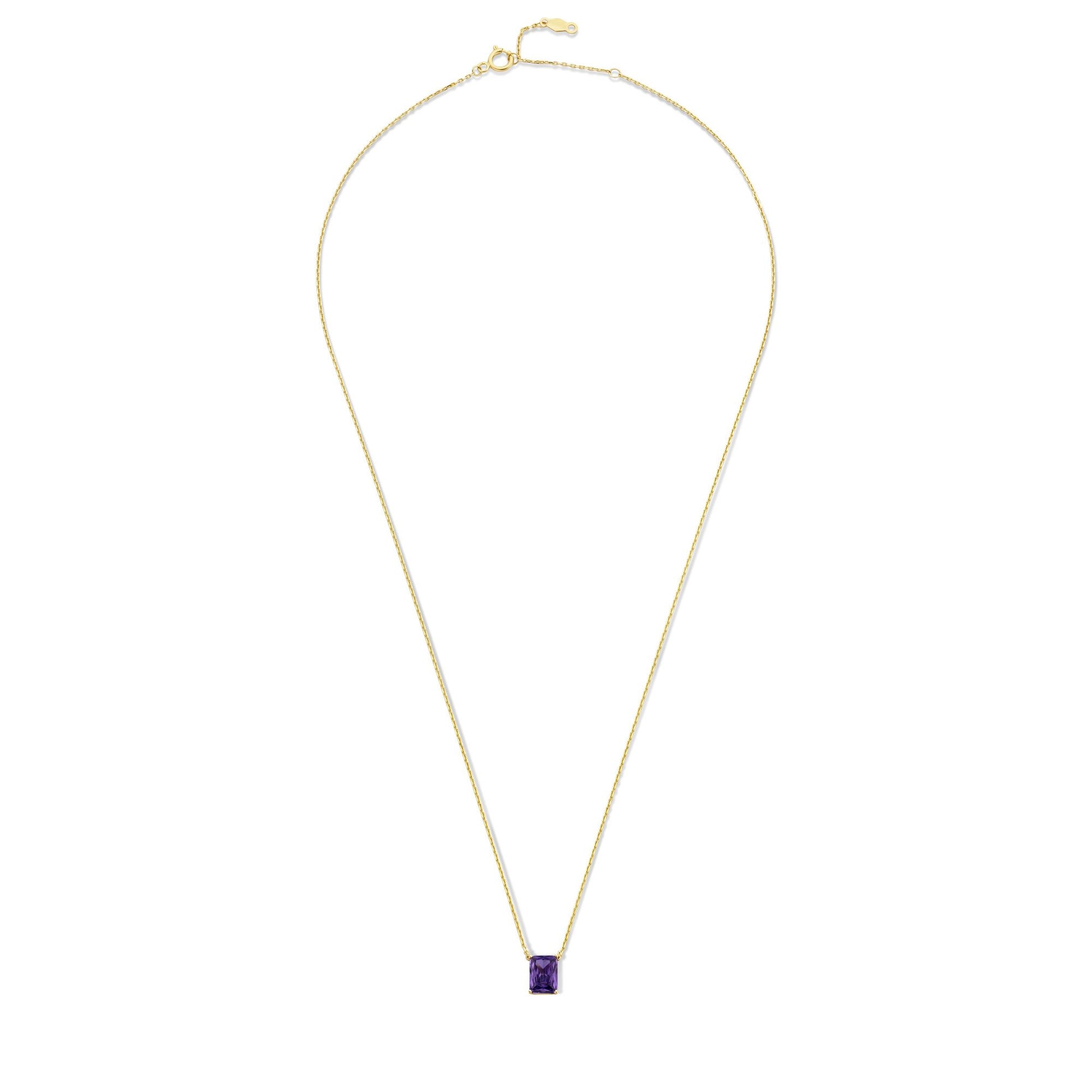 La Milano Colori Porphyra 9 karat gold necklace with purple zirconia stone - Beloro jewels