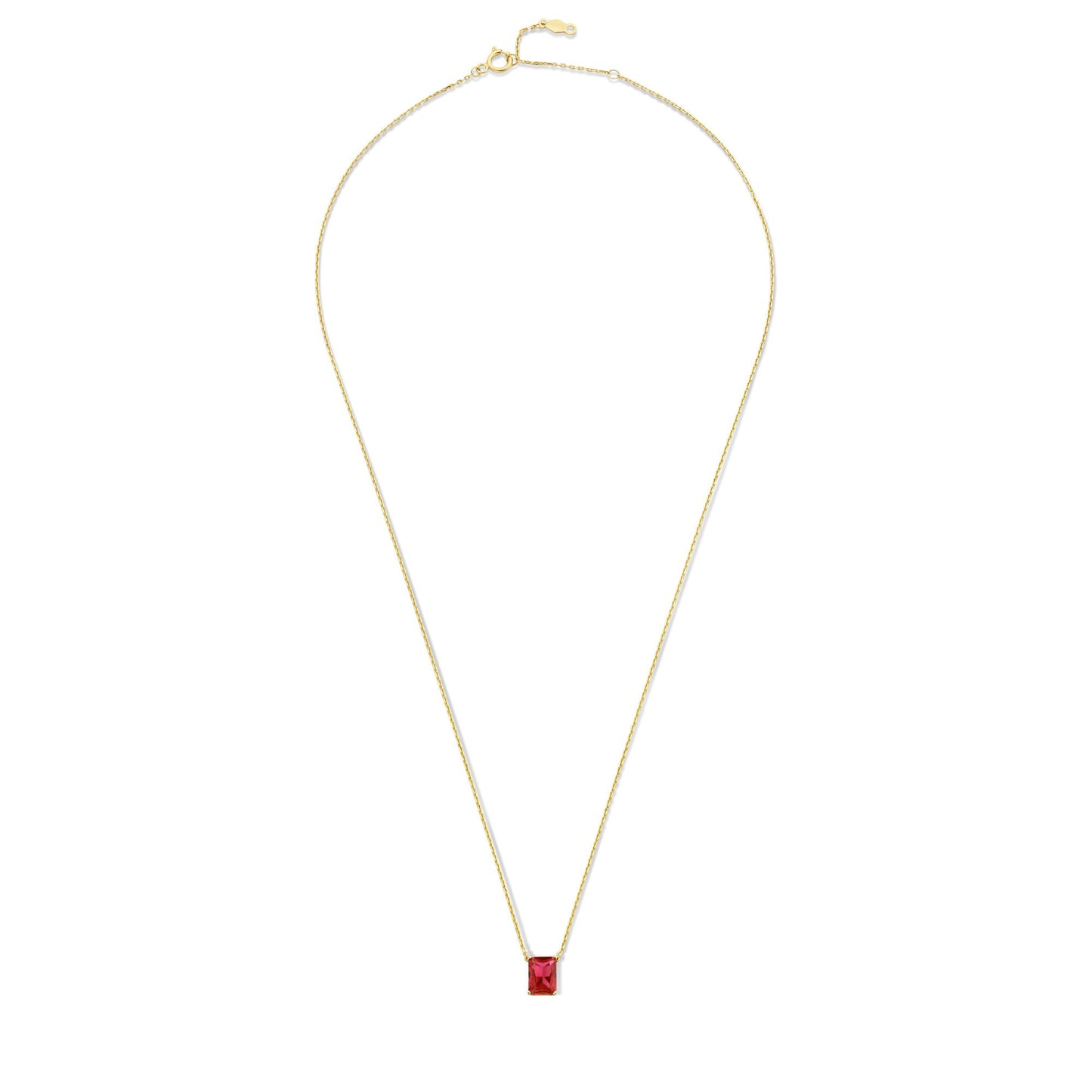 La Milano Colori Rosetta 9 karat gold necklace with red zirconia stone - Beloro jewels
