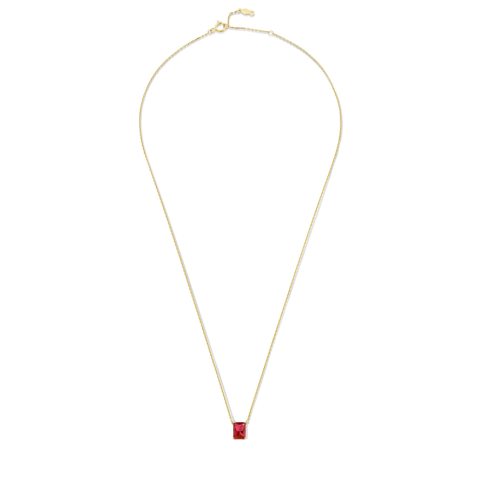 La Milano Colori Rosetta 9 karat gold necklace with red zirconia stone - Beloro jewels