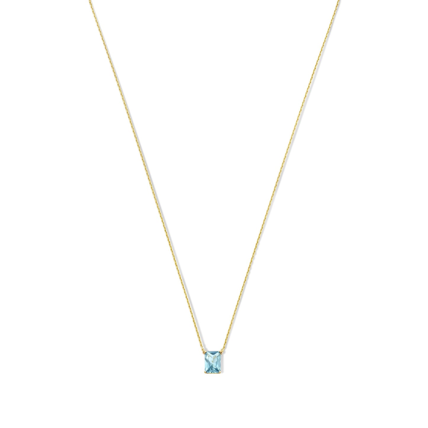 La Milano Colori Aurora 9 karat gold necklace with blue zirconia stone - Beloro jewels