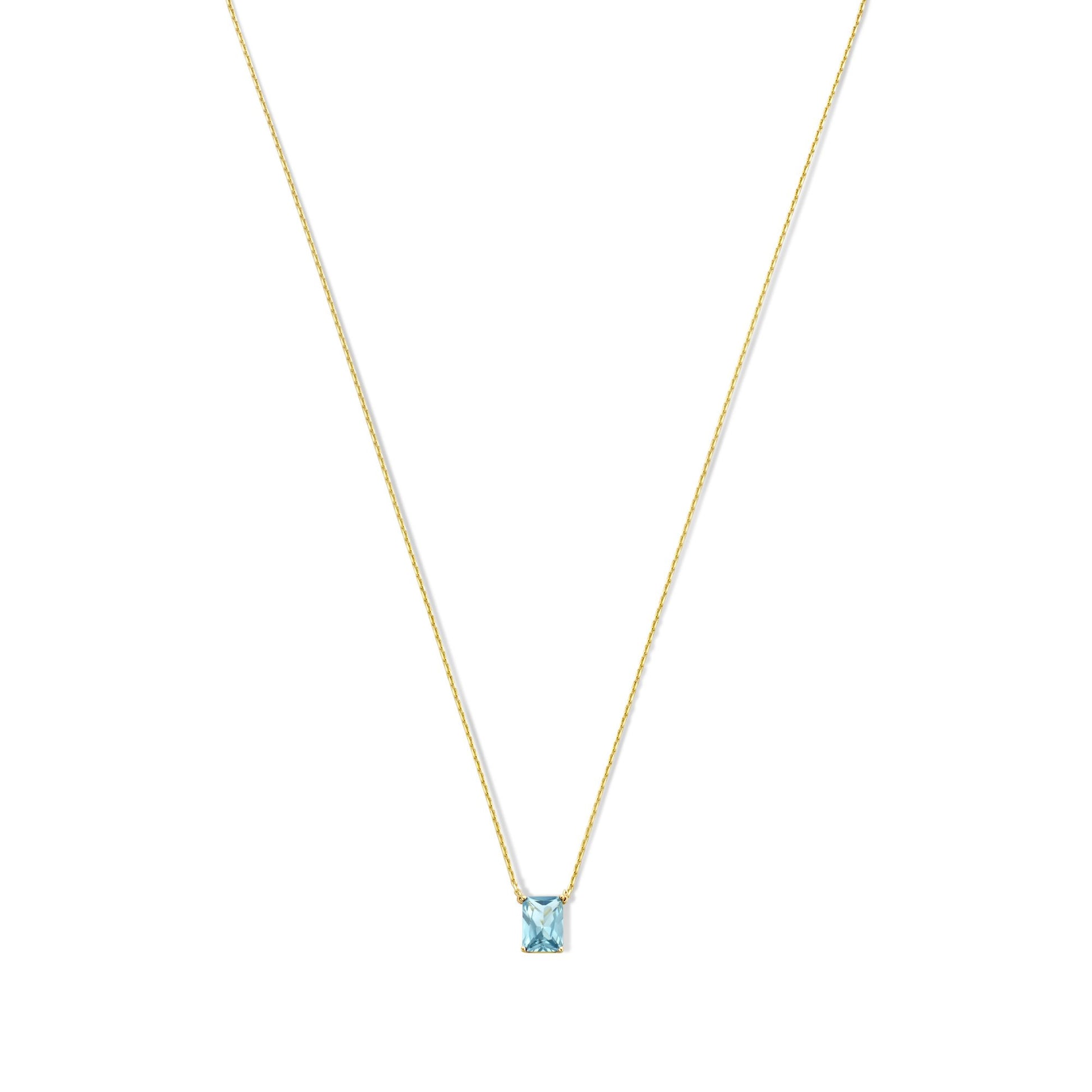 La Milano Colori Aurora 9 karat gold necklace with blue zirconia stone - Beloro jewels