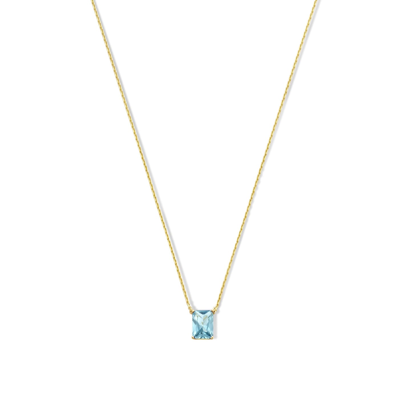 La Milano Colori Aurora 9 karat gold necklace with blue zirconia stone - Beloro jewels
