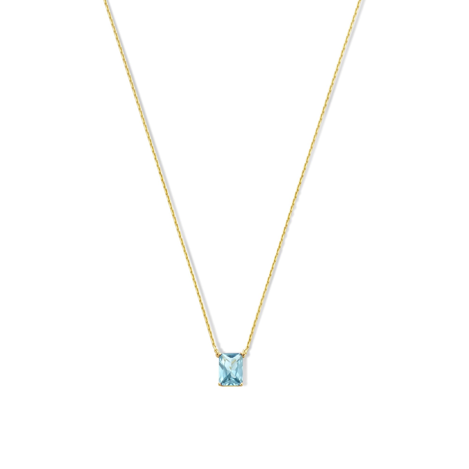 La Milano Colori Aurora 9 karat gold necklace with blue zirconia stone - Beloro jewels