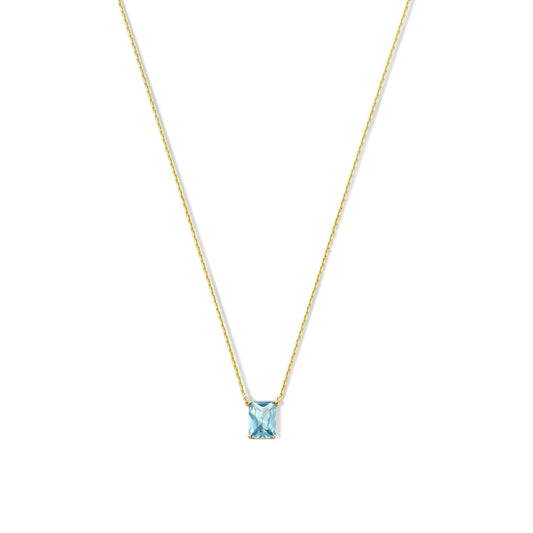 La Milano Colori Aurora 9 karat gold necklace with blue zirconia stone - Beloro jewels