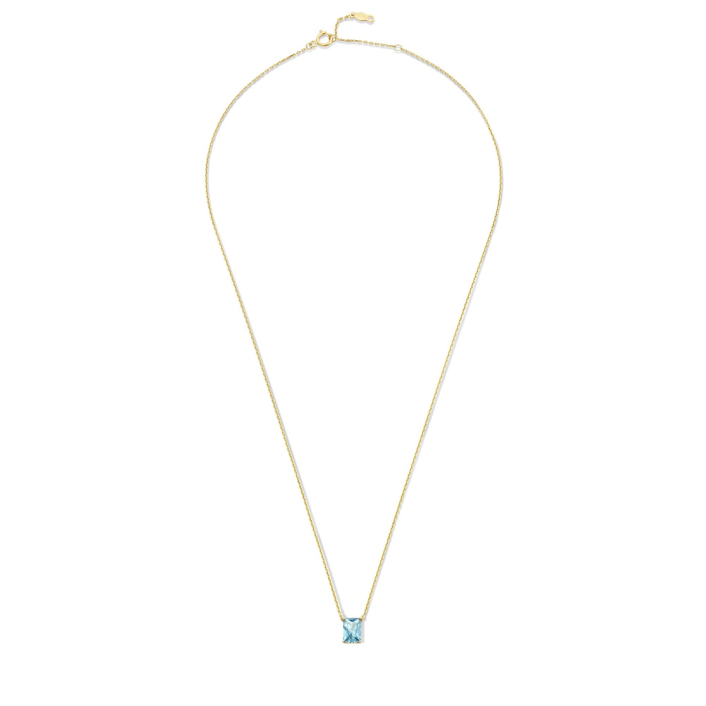 La Milano Colori Aurora 9 karat gold necklace with blue zirconia stone - Beloro jewels