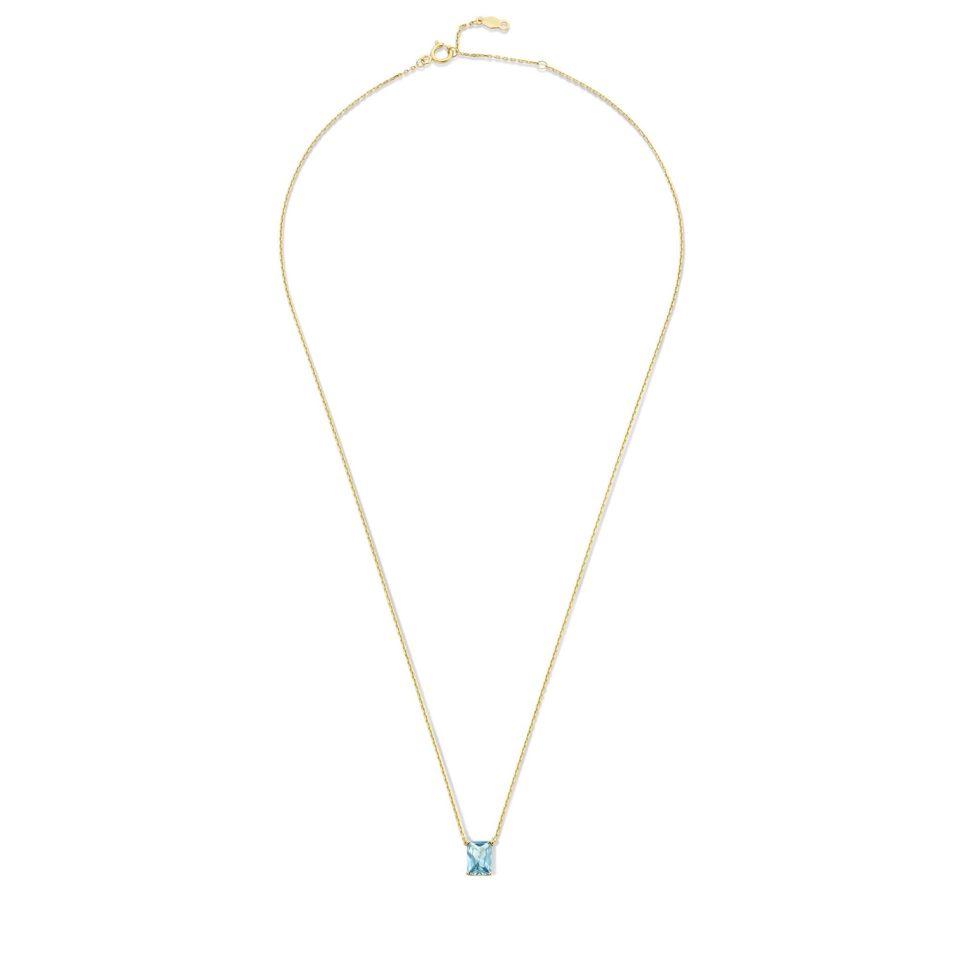La Milano Colori Aurora 9 karat gold necklace with blue zirconia stone - Beloro jewels