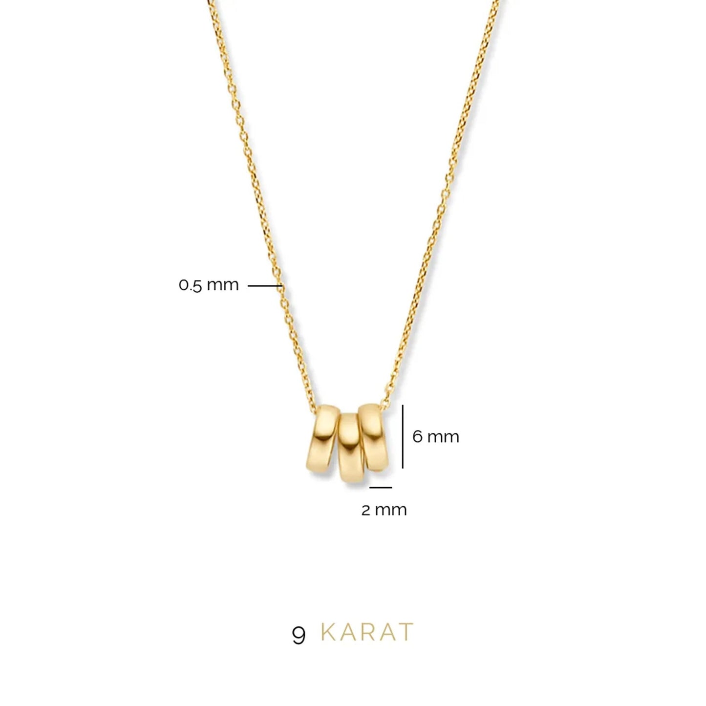 Regalo d'Amore 9 karat necklace and hoop earrings gift set - Beloro jewels