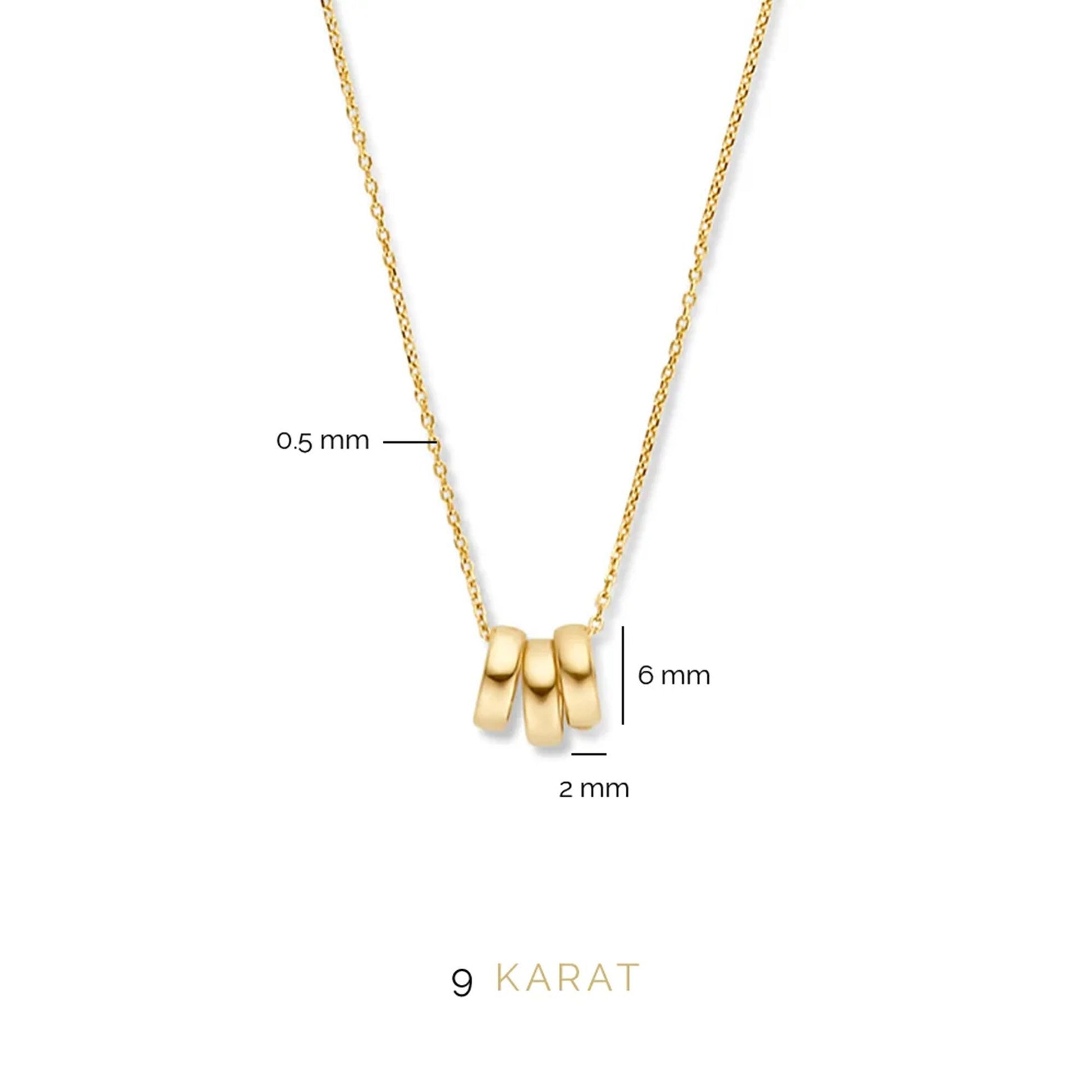Regalo d'Amore 9 karat necklace and hoop earrings gift set - Beloro jewels
