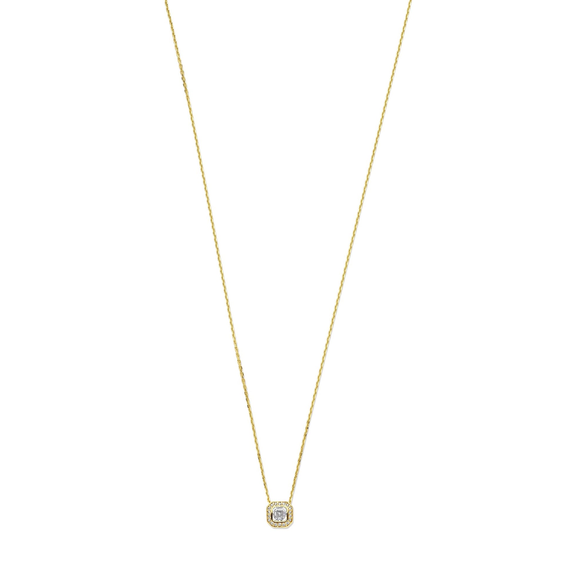 Monte Napoleone Sofia 9 karat gold necklace with white zirconia stone - Beloro jewels