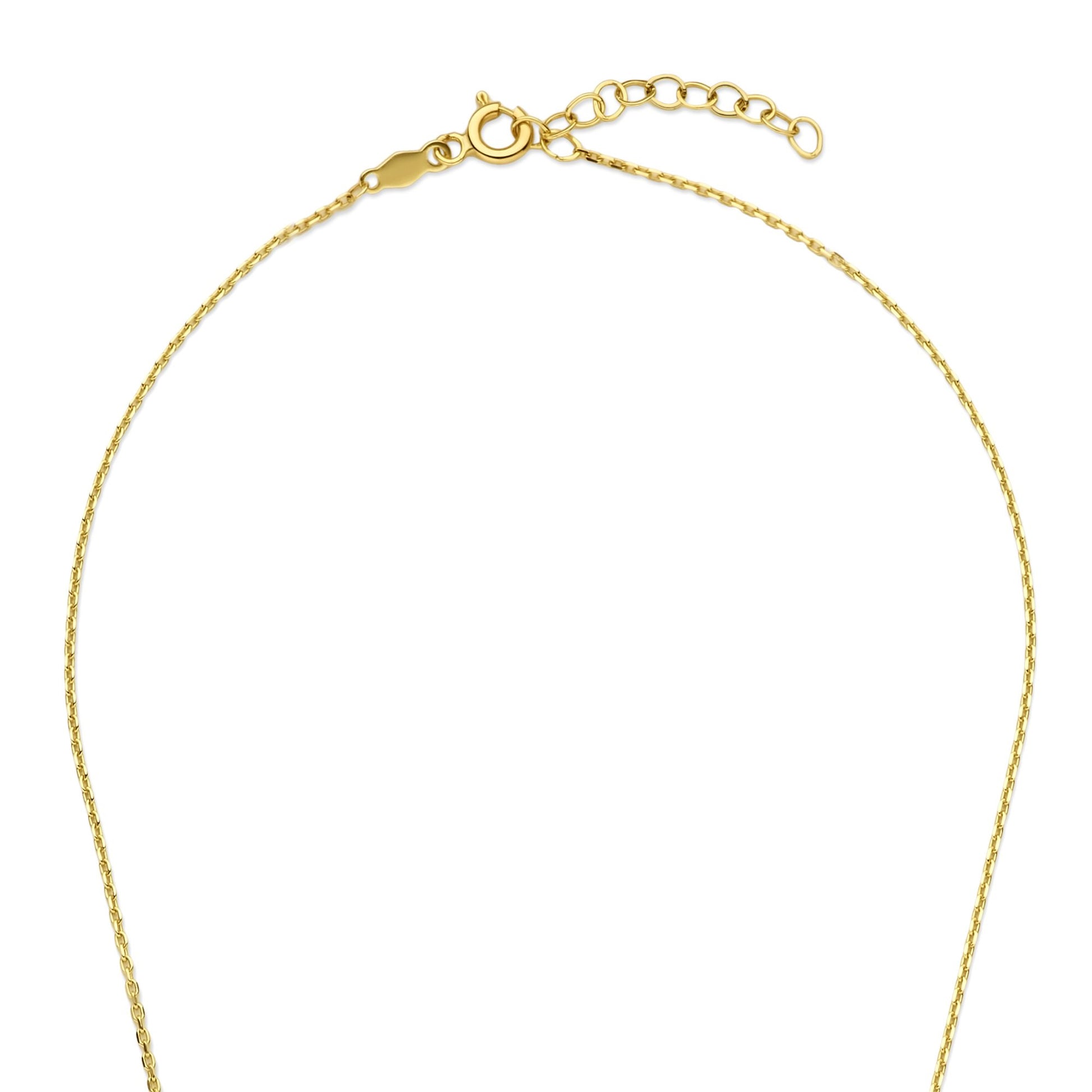 Monte Napoleone Sofia 9 karat gold necklace with white zirconia stone - Beloro jewels