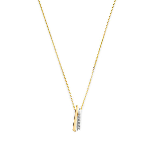 Monte Napoleone Stella 9 karat gold necklace with zirconia stones - Beloro jewels