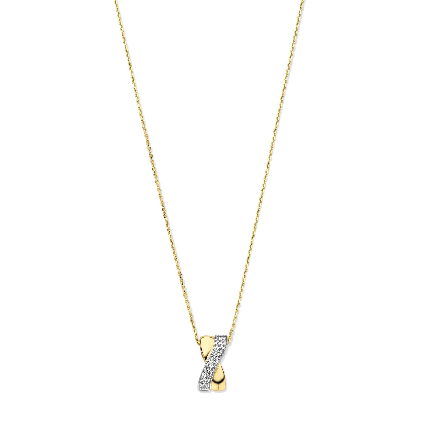 Monte Napoleone Stella 9 karat gold necklace with zirconia stones - Beloro jewels