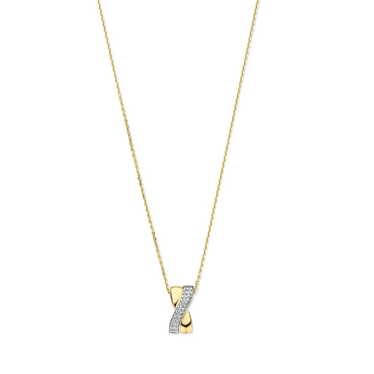 Monte Napoleone Stella 9 karat gold necklace with zirconia stones - Beloro jewels