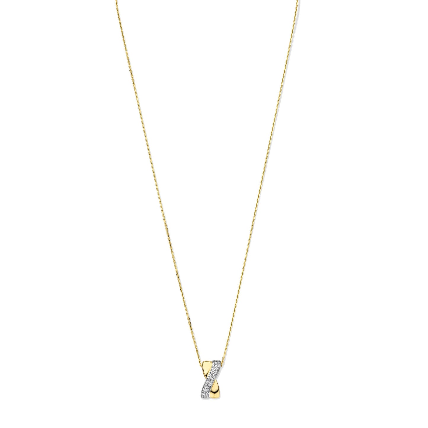 Monte Napoleone Stella 9 karat gold necklace with zirconia stones - Beloro jewels
