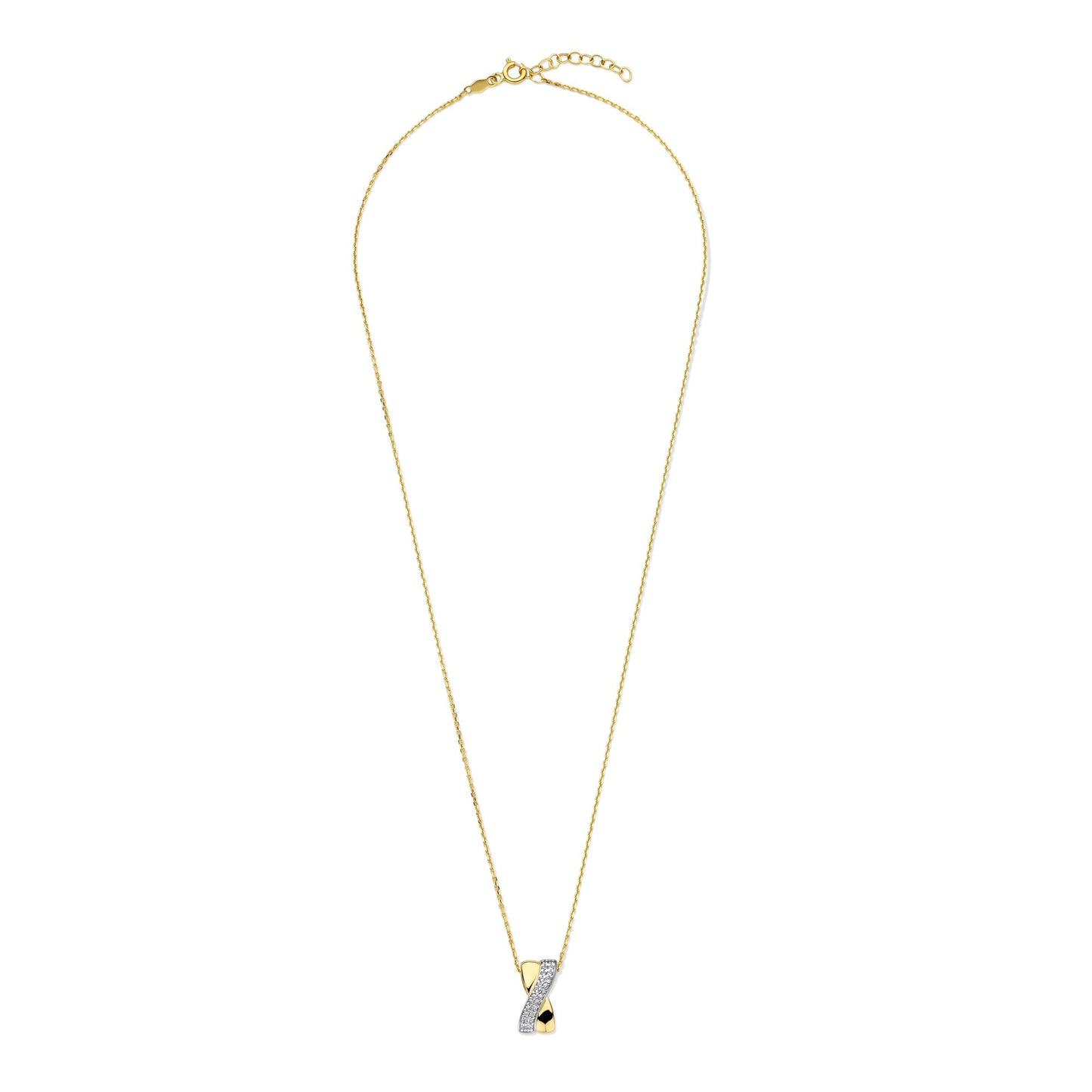 Monte Napoleone Stella 9 karat gold necklace with zirconia stones - Beloro jewels