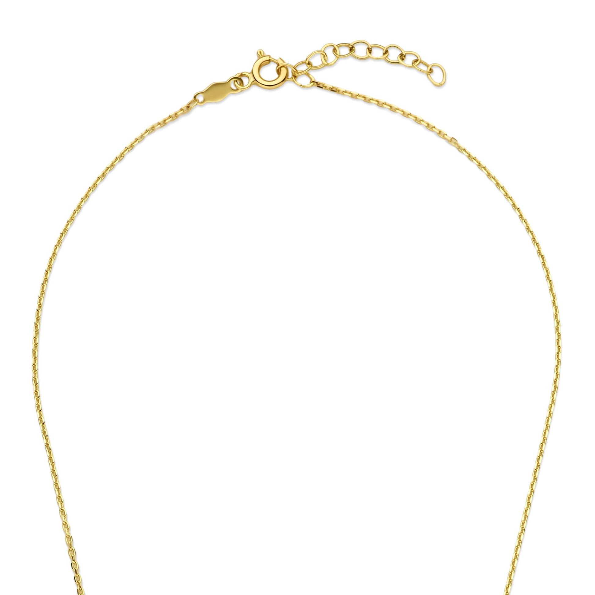 Monte Napoleone Sofia 9 karat gold necklace with green zirconia stone - Beloro jewels