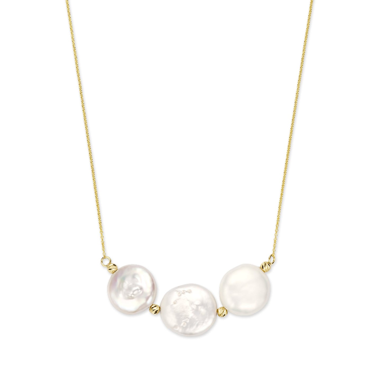 Monte Napoleone Alcinia 9 karat gold necklace with freshwater pearls - Beloro jewels