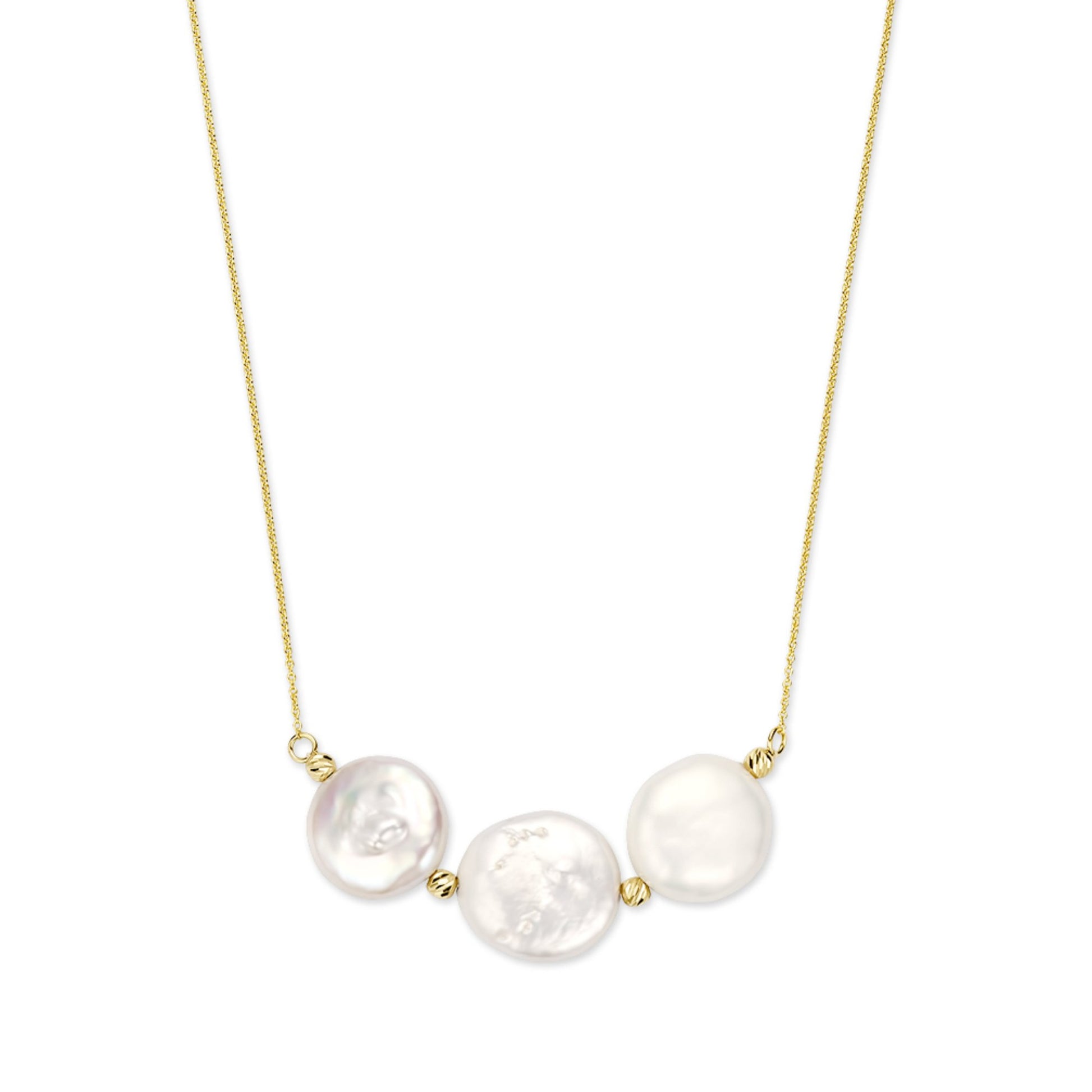 Monte Napoleone Alcinia 9 karat gold necklace with freshwater pearls - Beloro jewels