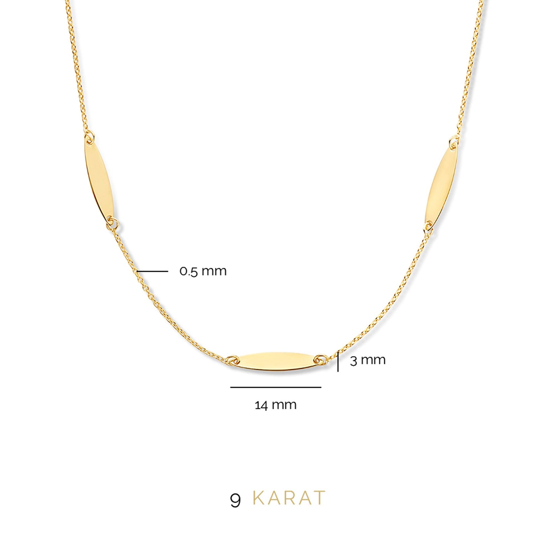 La Rinascente Donetta 9 karat gold necklace with oval bars - Beloro jewels