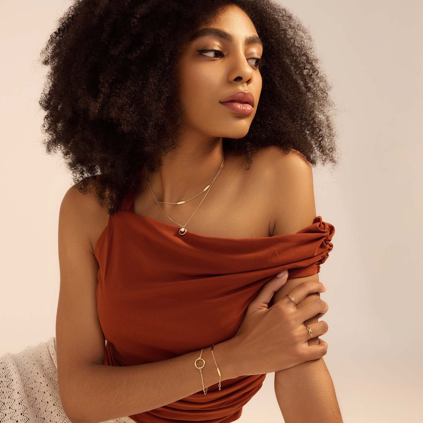 La Rinascente Donetta 9 karat gold necklace with oval bars - Beloro jewels