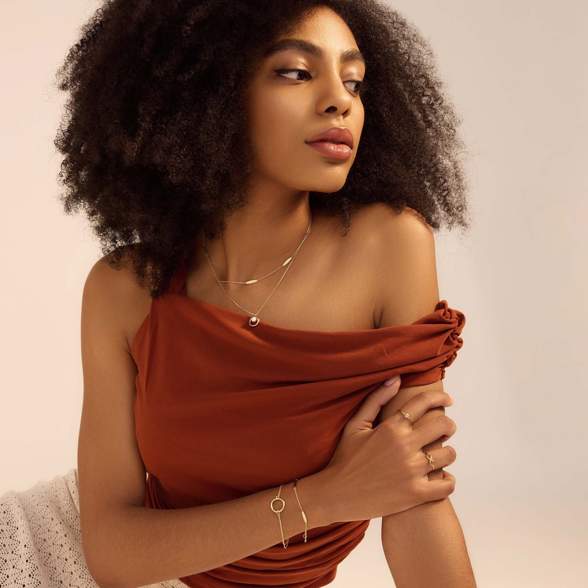 La Rinascente Donetta 9 karat gold necklace with oval bars - Beloro jewels