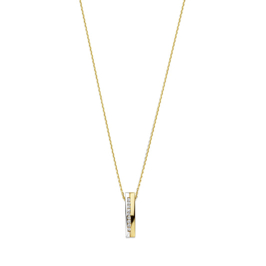Monte Napoleone Stella 9 karat gold necklace with zirconia stones - Beloro jewels
