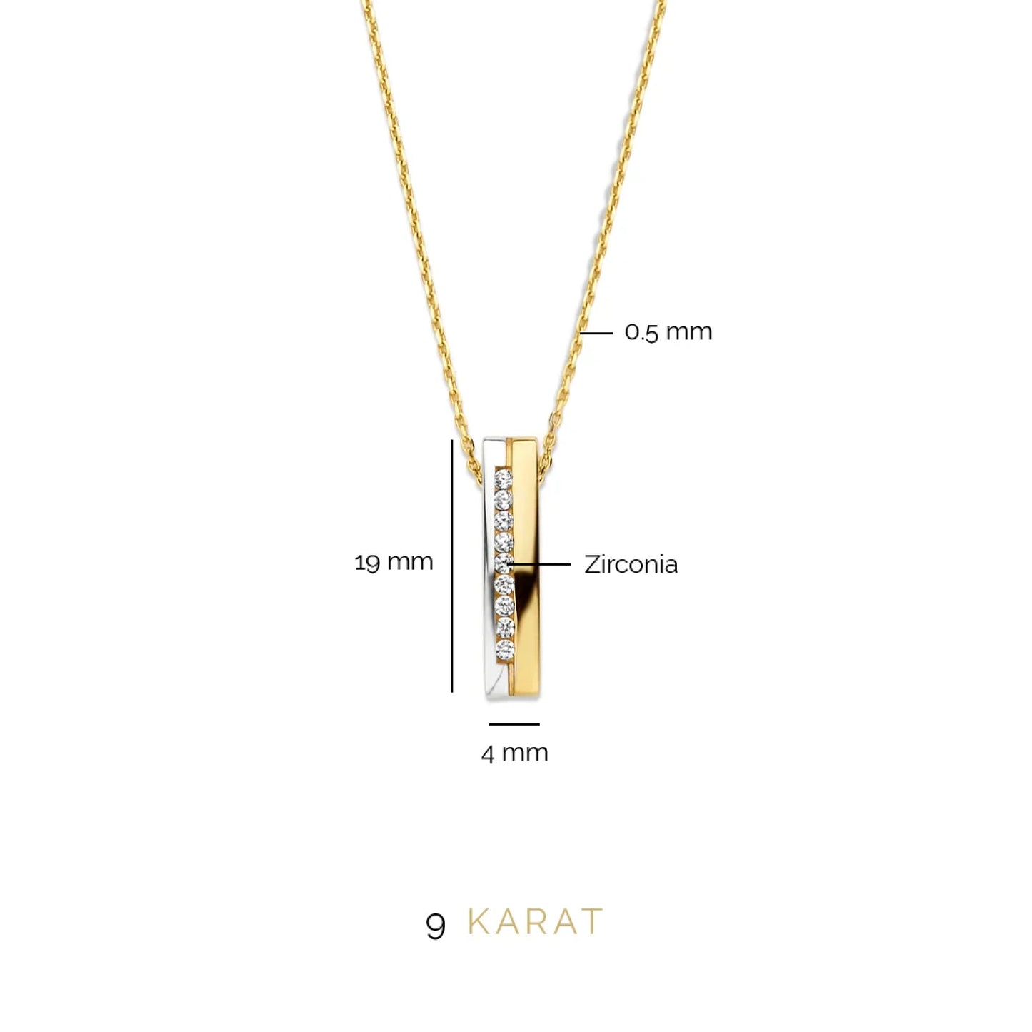 Monte Napoleone Stella 9 karat gold necklace with zirconia stones - Beloro jewels
