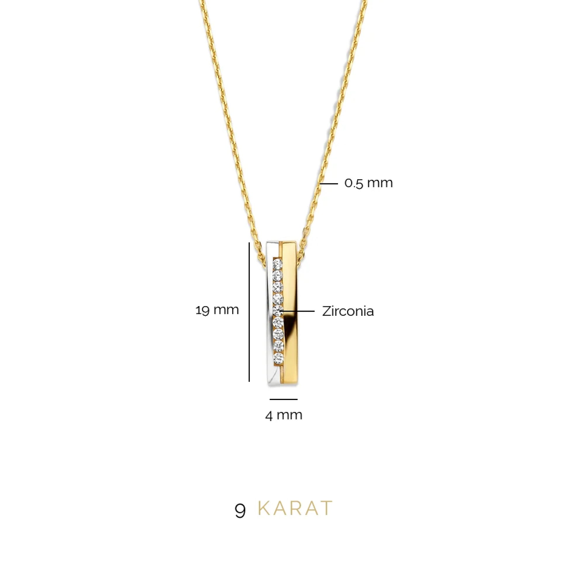 Monte Napoleone Stella 9 karat gold necklace with zirconia stones - Beloro jewels