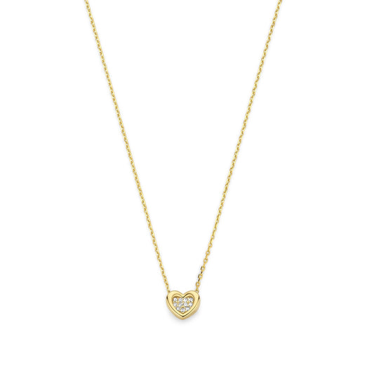 Regalo d'Amore 9 karat gold necklace and bracelet gift set with heart - Beloro jewels