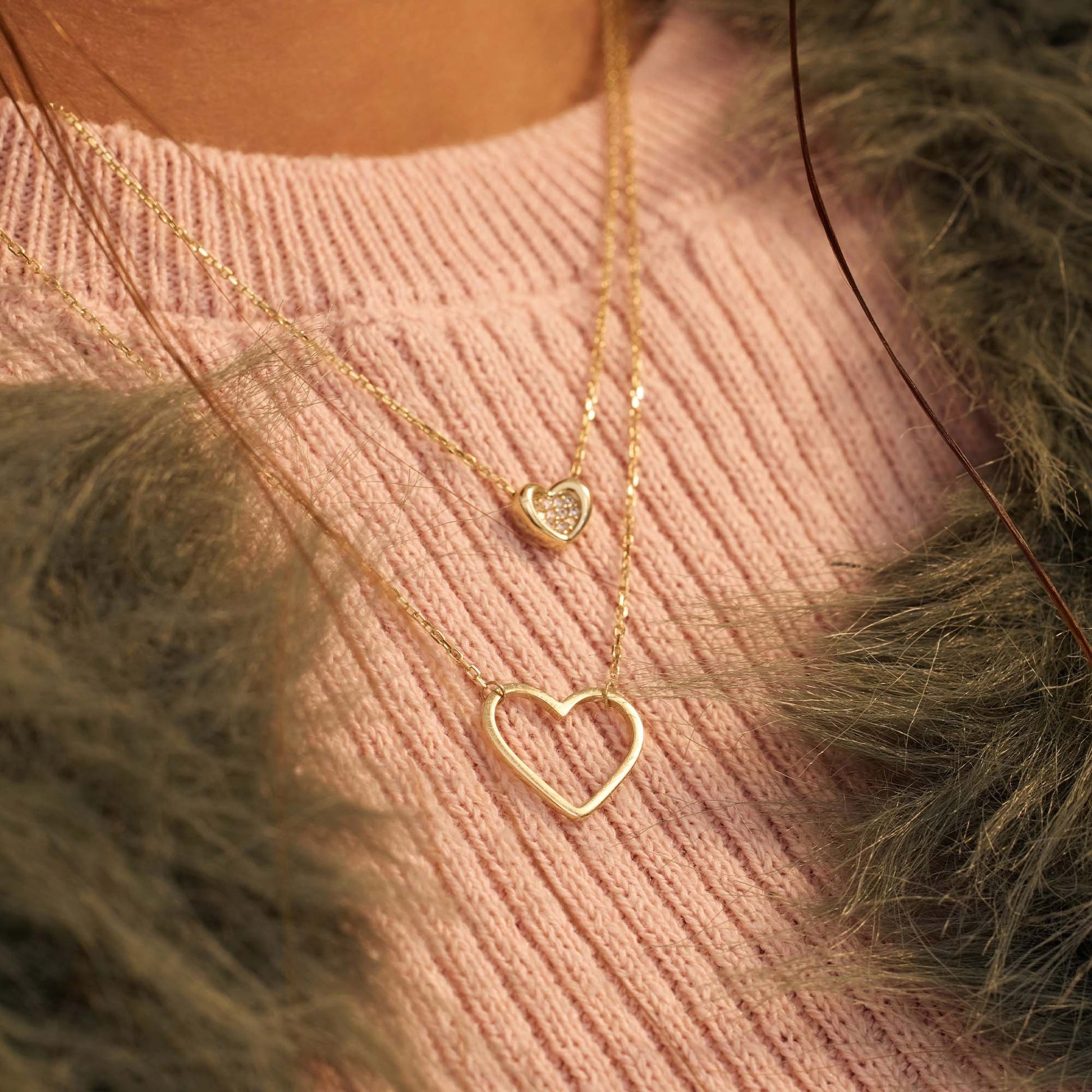 Monte Napoleone Gionna 9 karat gold necklace with heart - Beloro jewels