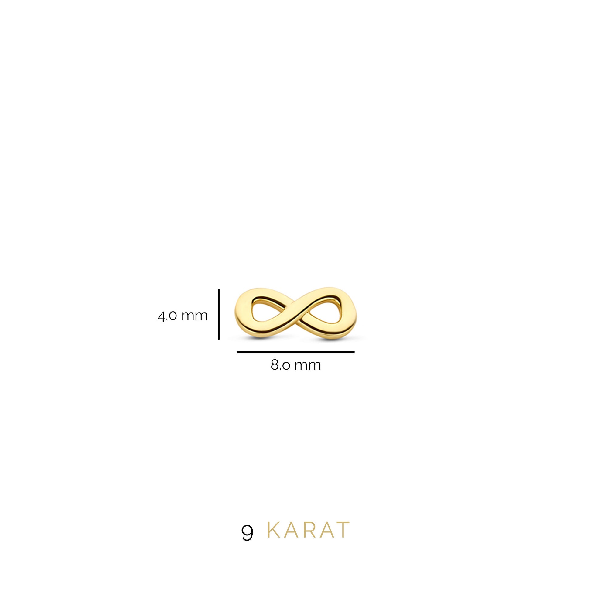 Della Spiga Felicia 9 karat gold ear studs with infinity sign - Beloro jewels