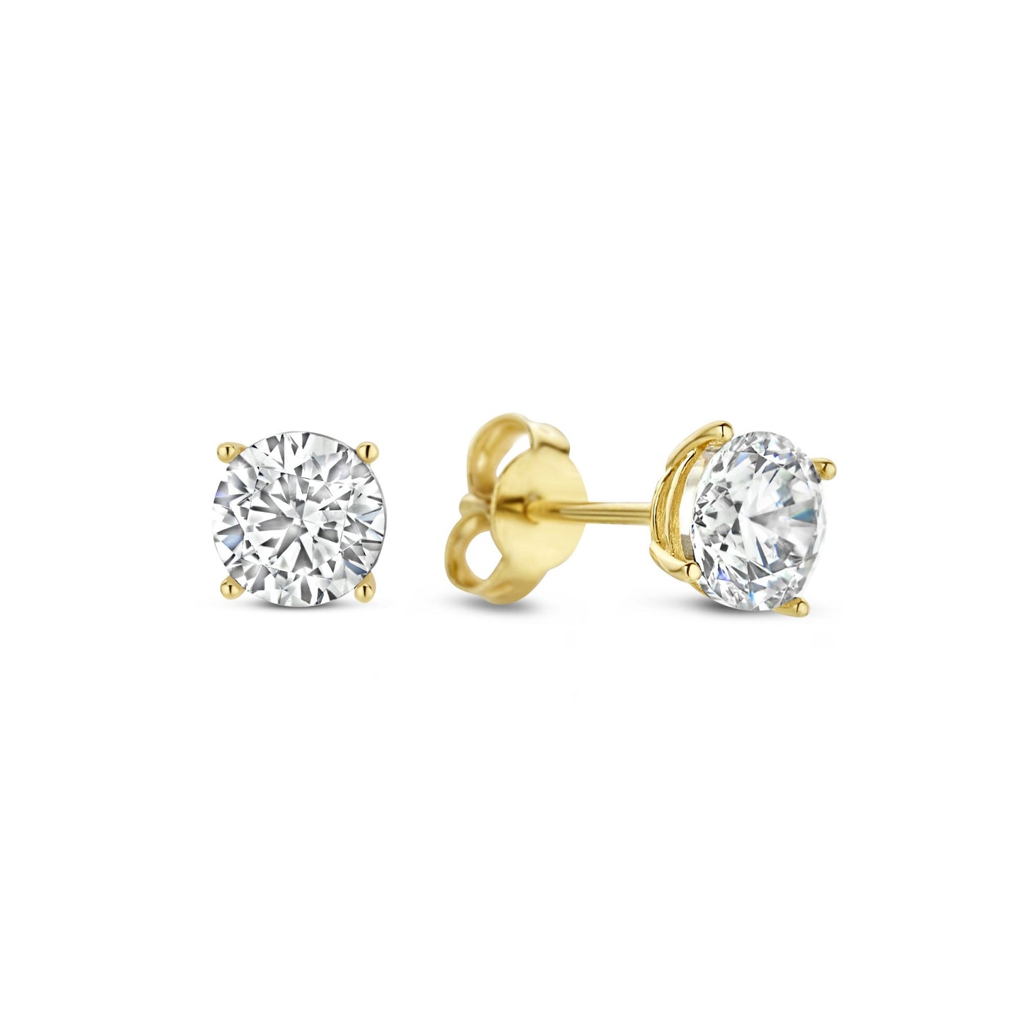 Regalo d'Amore 9 karat gold necklace and ear studs gift set with zirconia - Beloro jewels