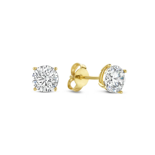 Regalo d'Amore 9 karat gold necklace and ear studs gift set with zirconia - Beloro jewels