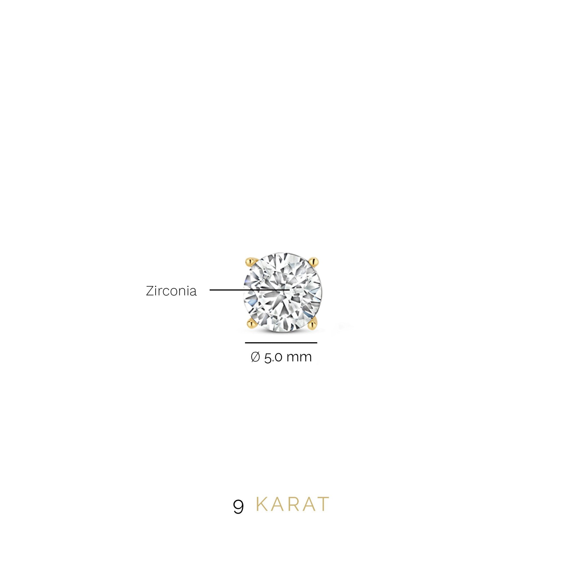 Regalo d'Amore 9 karat gold necklace and ear studs gift set with zirconia - Beloro jewels