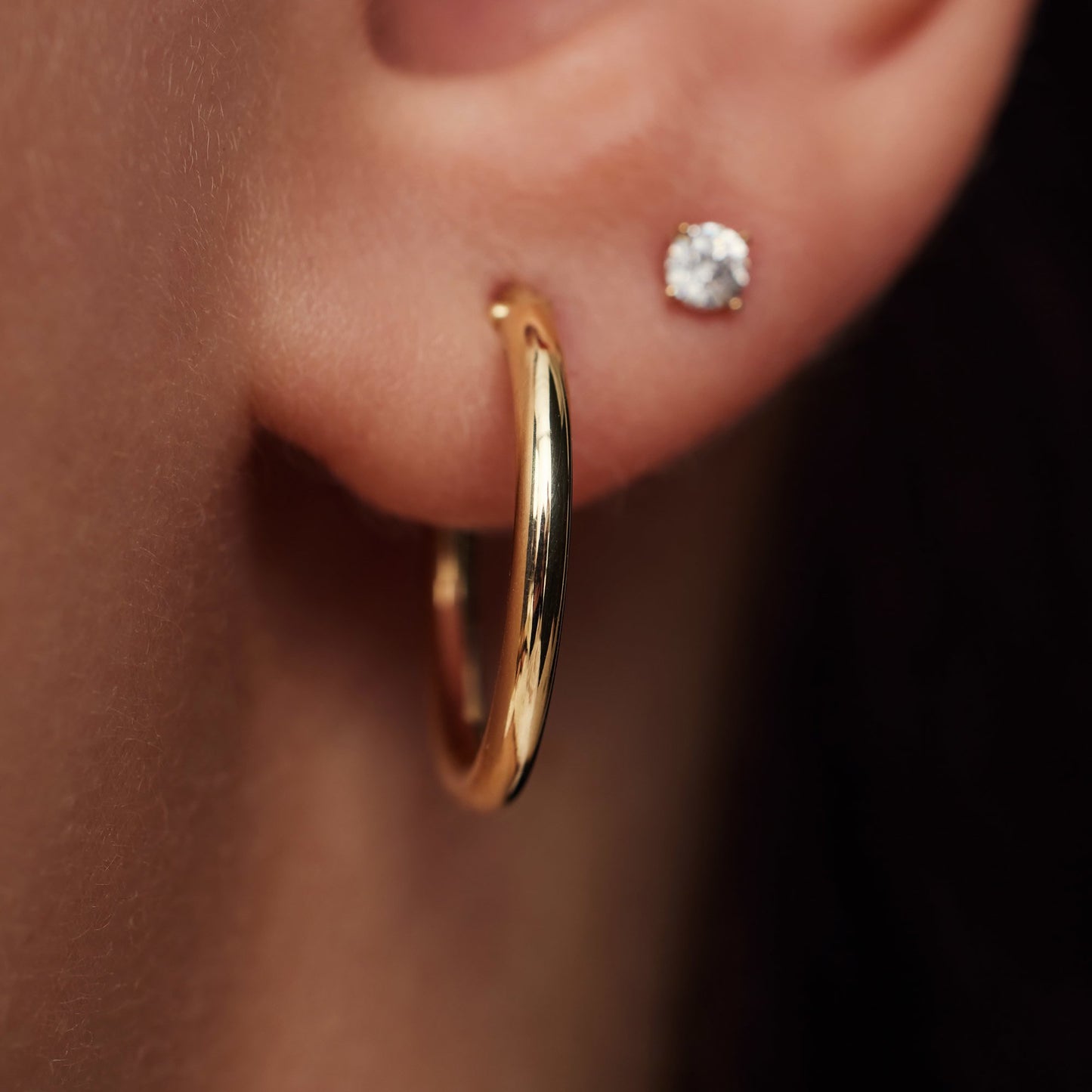 La Rinascente Chiara 9 karat gold hoop earrings (15 mm) - Beloro jewels