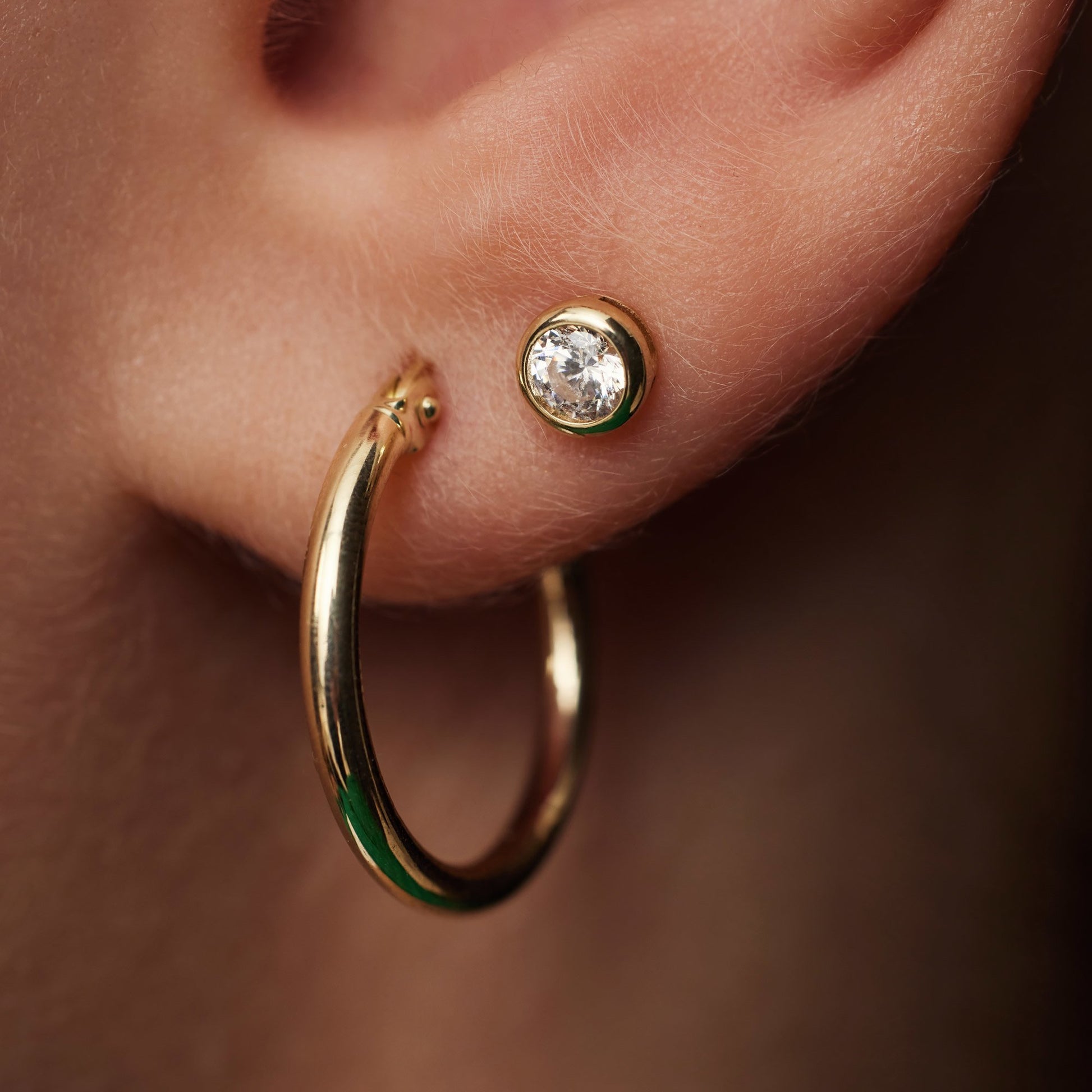 La Rinascente Chiara 9 karat gold hoop earrings (15 mm) - Beloro jewels