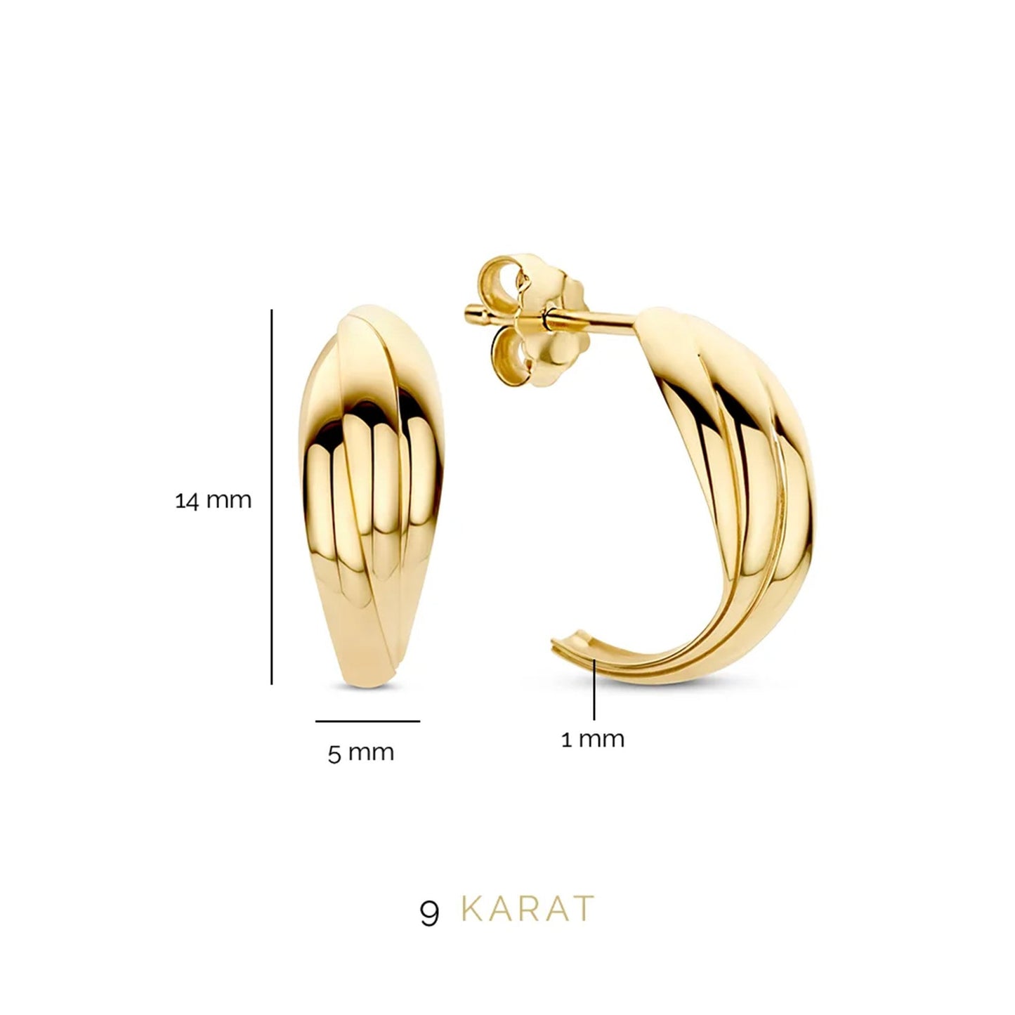 Regalo d'Amore 9 karat necklace and hoop earrings gift set - Beloro jewels