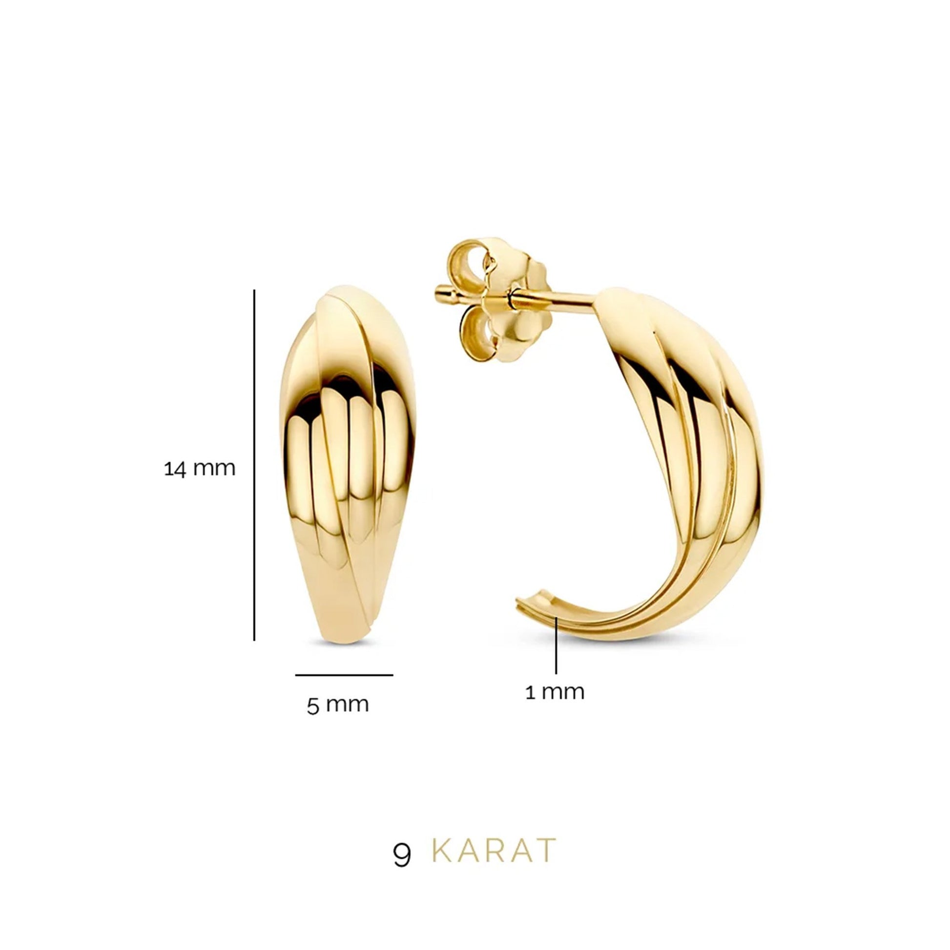 Regalo d'Amore 9 karat necklace and hoop earrings gift set - Beloro jewels
