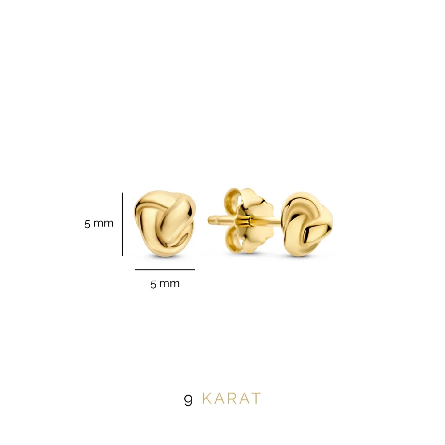 Regalo d'Amore 9 karat gold bracelet and ear studs gift set with knot - Beloro jewels