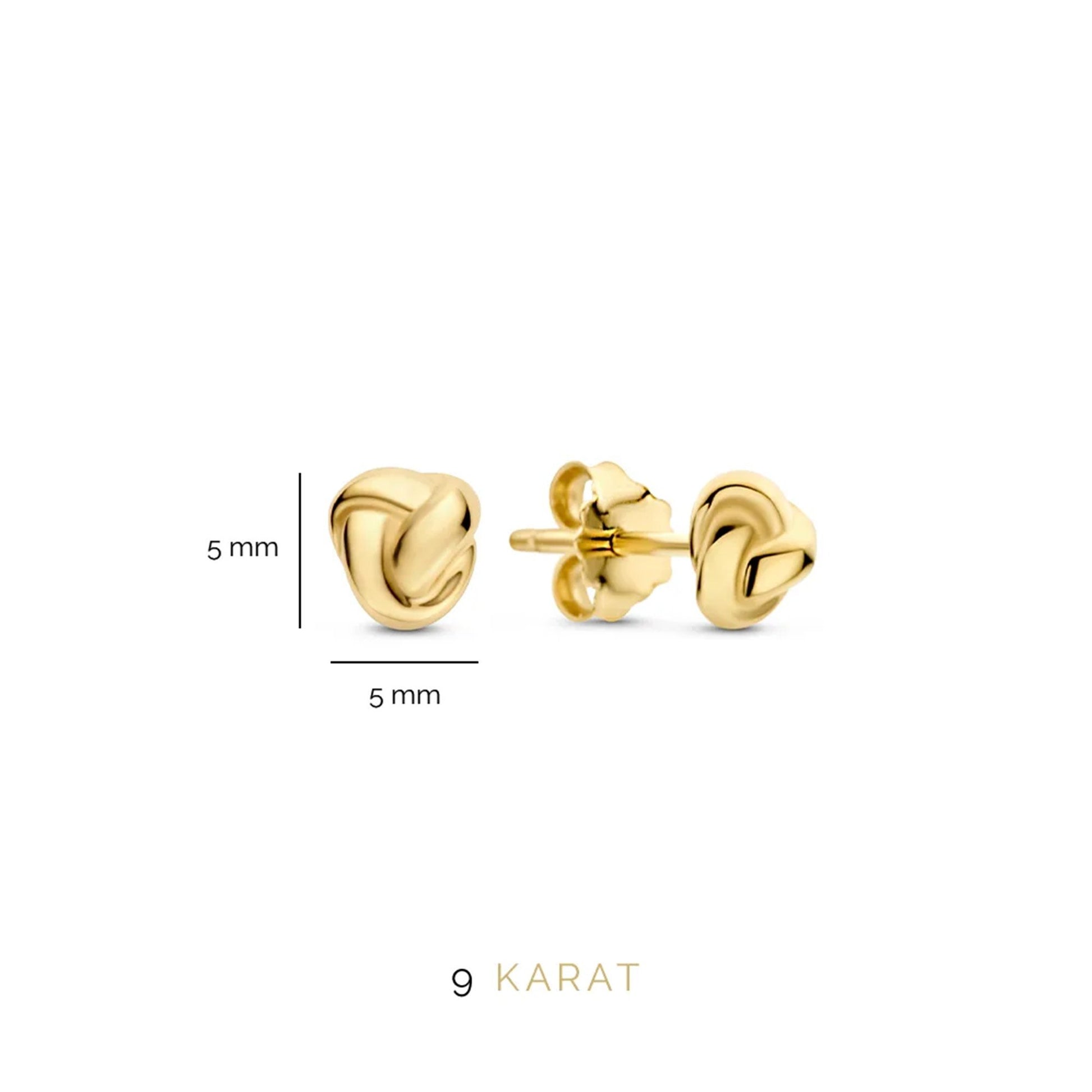 Regalo d'Amore 9 karat gold bracelet and ear studs gift set with knot - Beloro jewels