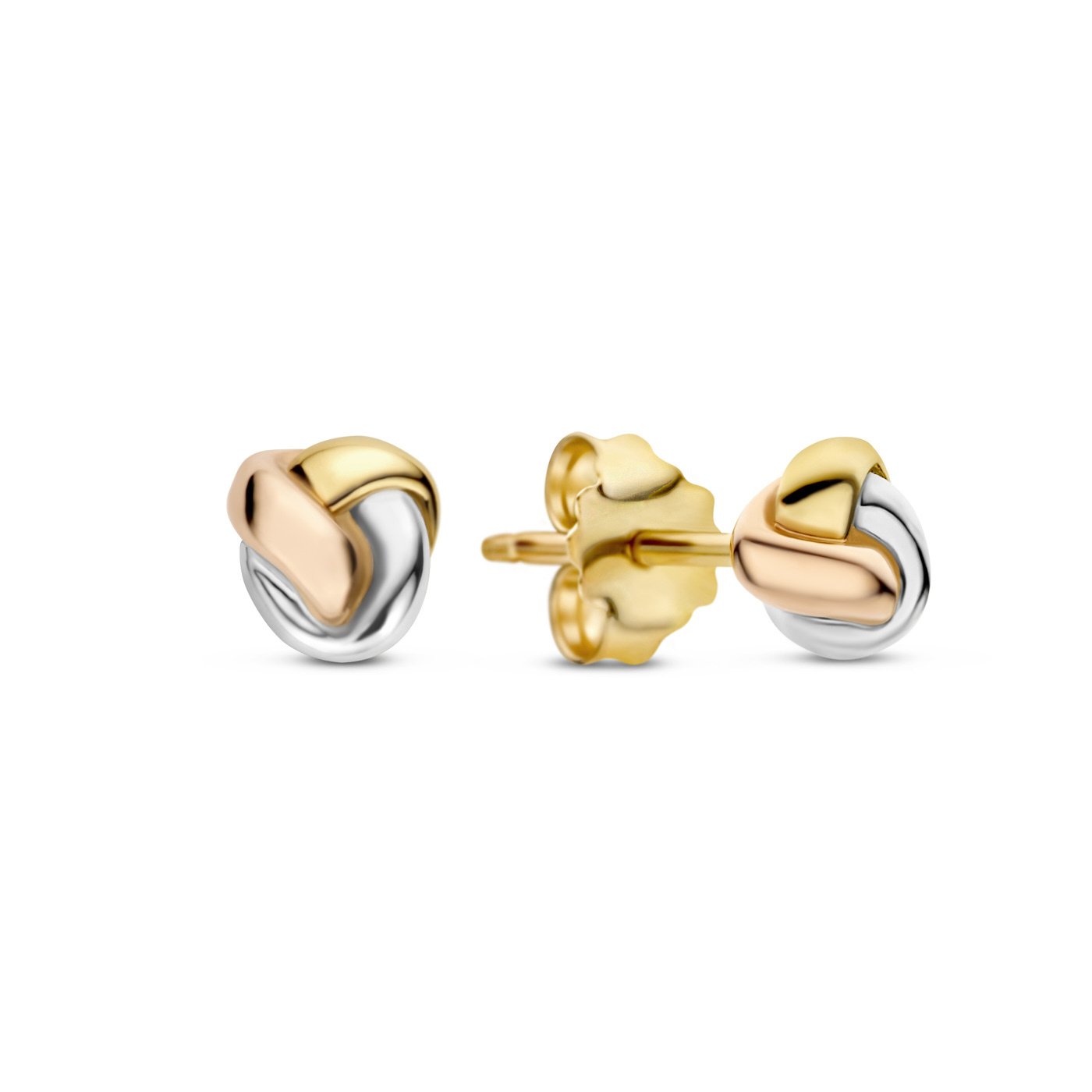 Della Spiga Mira 9 karat gold ear studs with knot - Beloro jewels