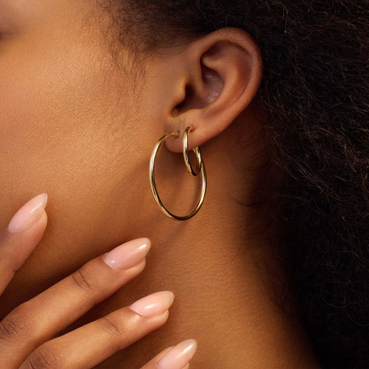La Rinascente Constanza 9 karat gold hoop earrings (17 mm) - Beloro jewels
