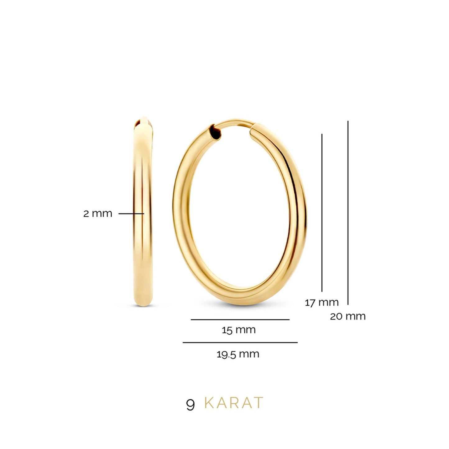 La Rinascente Constanza 9 karat gold hoop earrings (17 mm) - Beloro jewels
