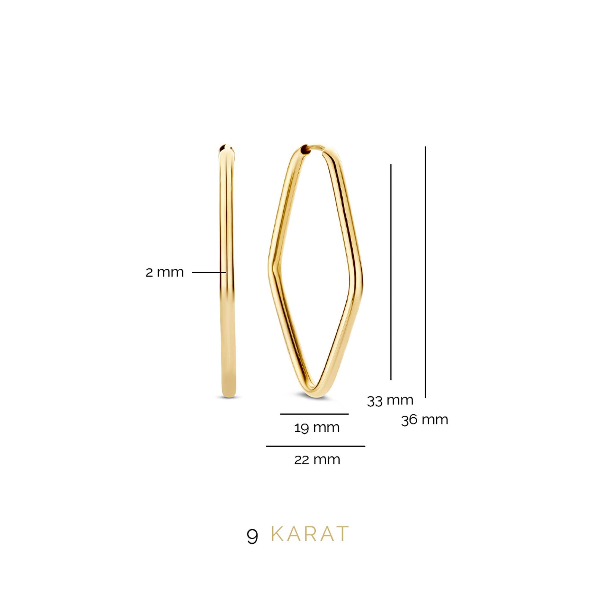La Rinascente Fiorenza 9 karat gold hoop earrings (33 mm) - Beloro jewels