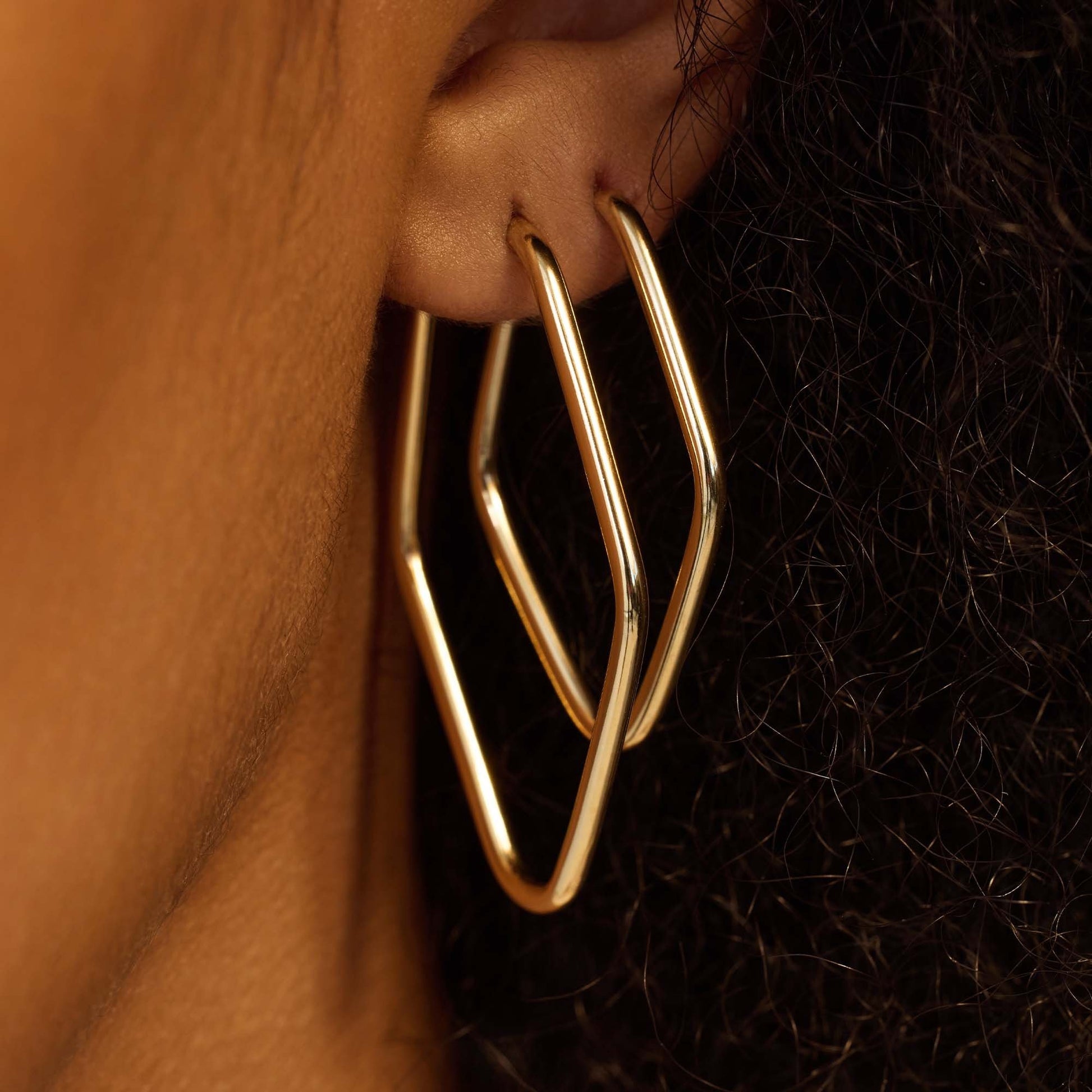 La Rinascente Fiorenza 9 karat gold hoop earrings (33 mm) - Beloro jewels