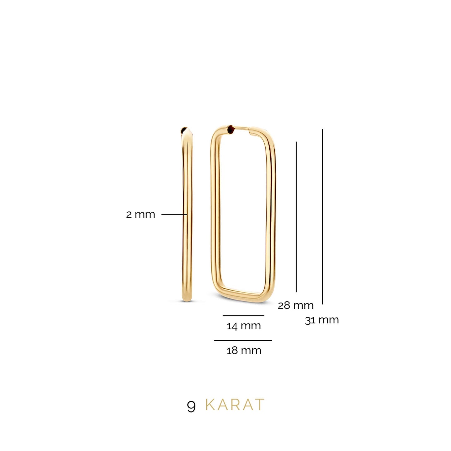 La Rinascente Ellisa 9 karat gold hoop earrings (28 mm) - Beloro jewels