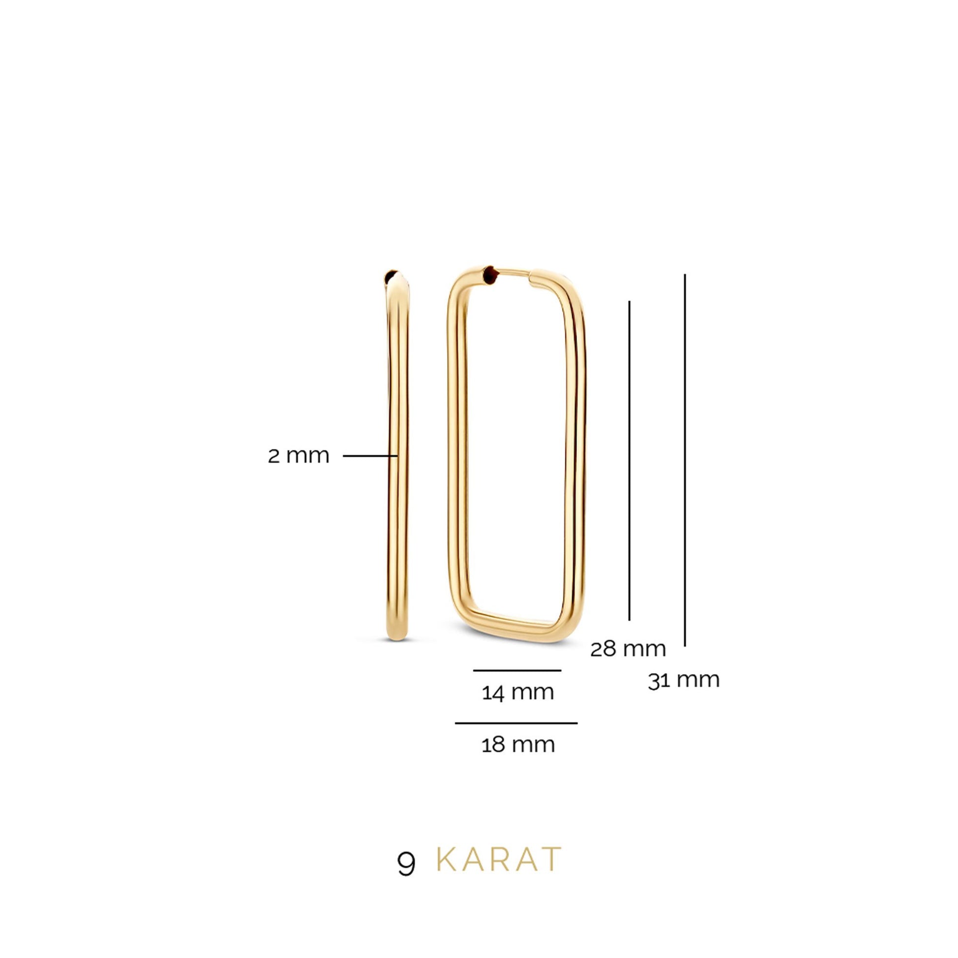 La Rinascente Ellisa 9 karat gold hoop earrings (28 mm) - Beloro jewels